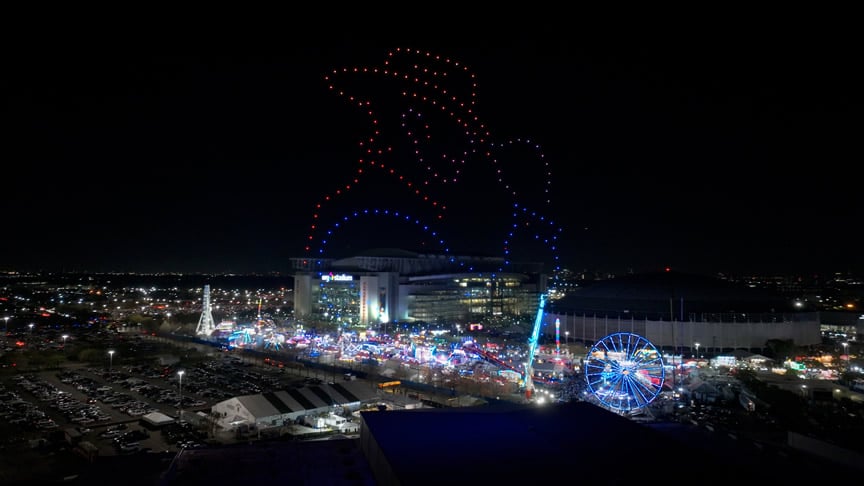 Drone Light Show Houston Rodeo Cowboy