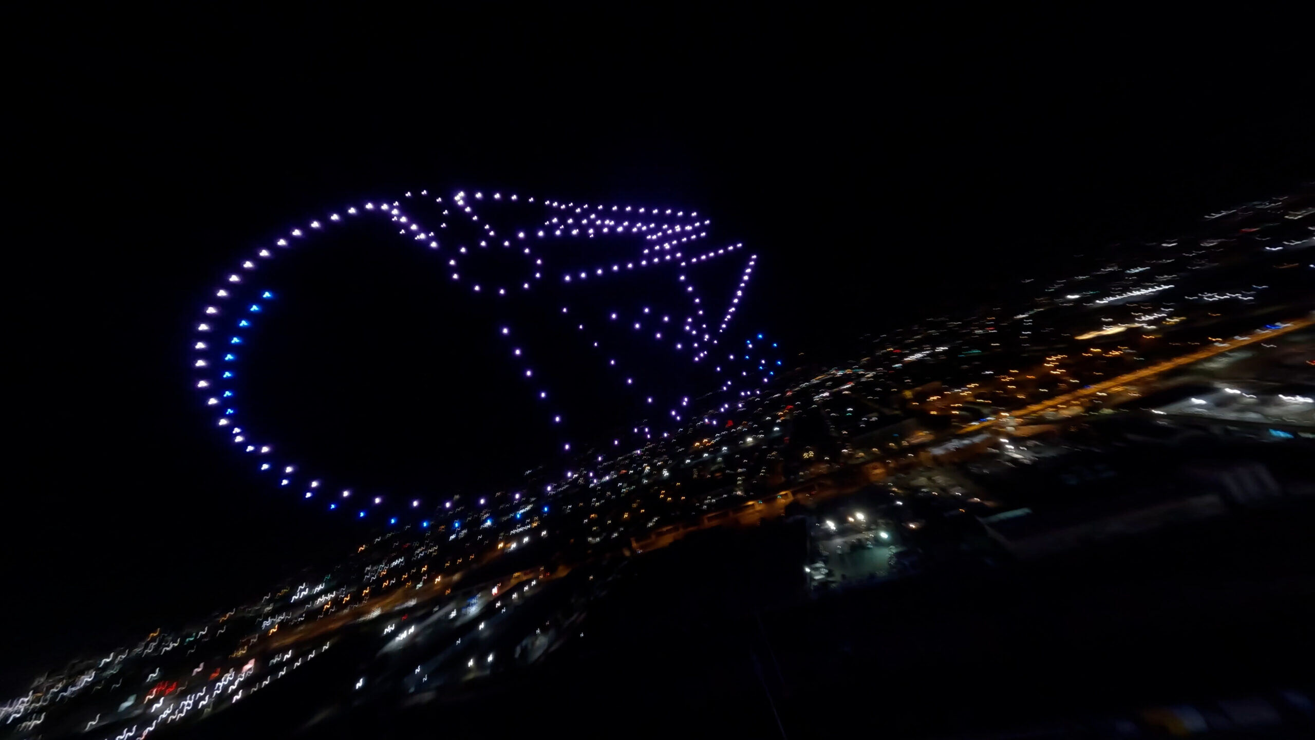 Millennium Falcon 3D made of Drones