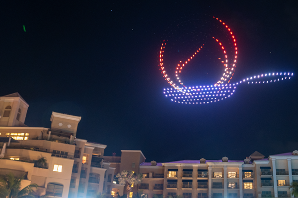 Cooking themed drone light show 