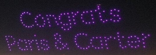 Congrats Paris and Carter Drone Light Show Hollywood