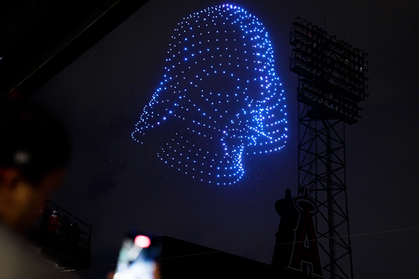 Darth Vader drone light show