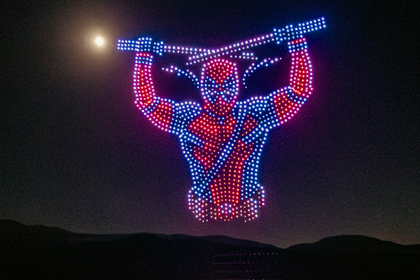 Drone show for film premiere in San Diego at Comic-Con