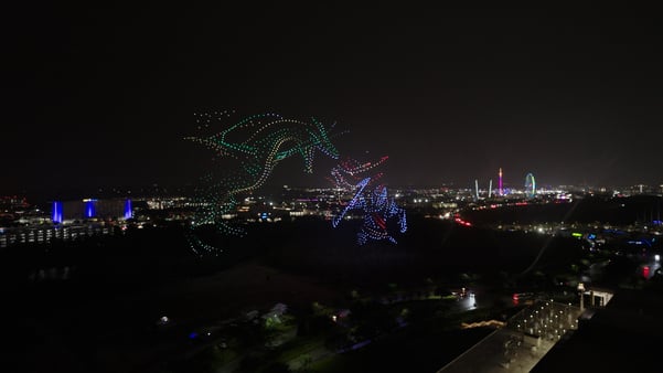 Orlando drone show over the Orange County Convention Center