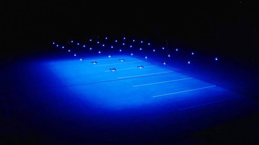 Drone Light Show Grid Take Off St. Louis, Missouri