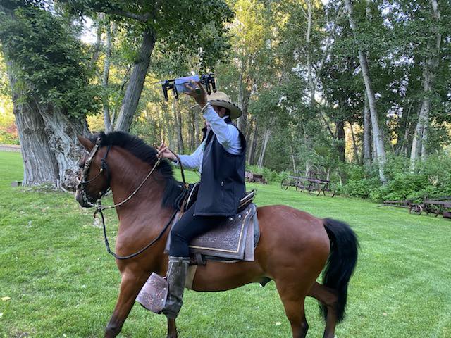 Light Show Drone being brought in on horseback