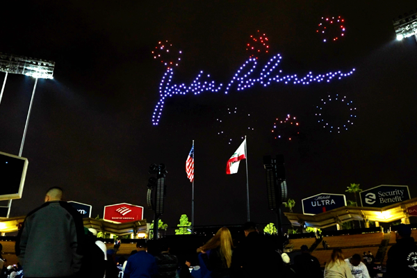 Drone show with Jackie Robinson's signature