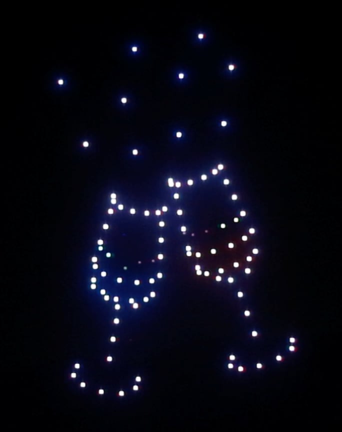 Light Up Drone Formations For Wedding Venue