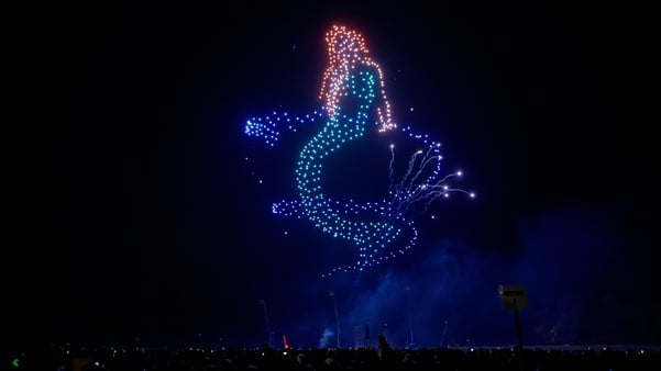 Mermaid created with drones