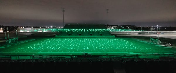 Drone light show take off pattern