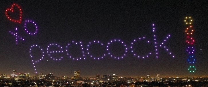 Wedding Drone Light Show Peacock TV Hollywood California