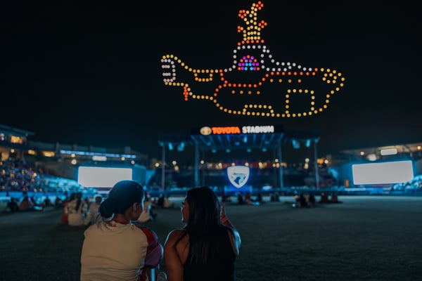 Drone Light Show FC Dallas Love and Peace Frisco, Texas