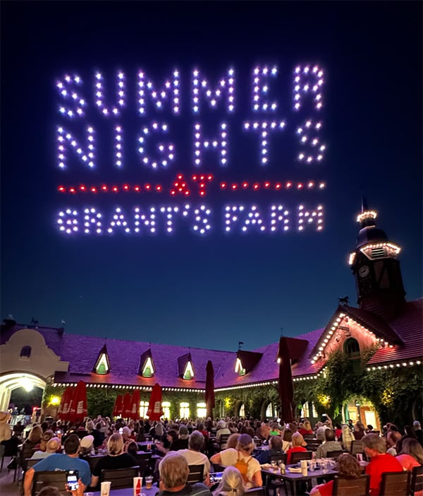 a drone show at grants farm reading summer nights at Grant's Farm