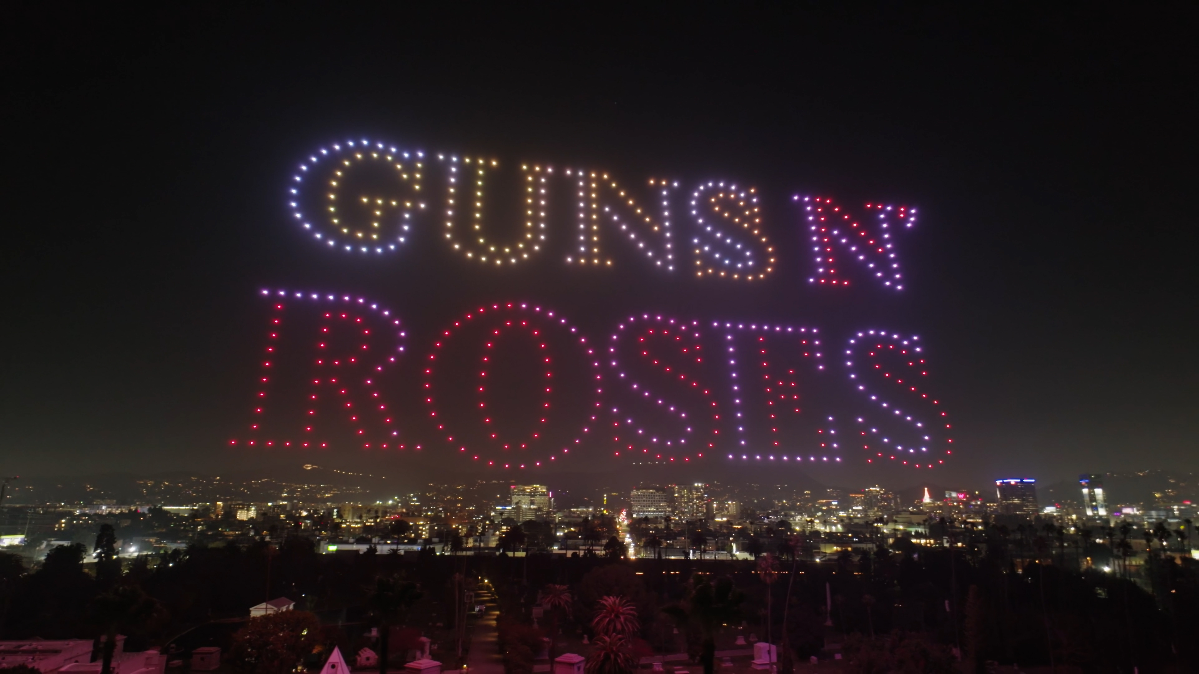 Guns N' Roses drone light show