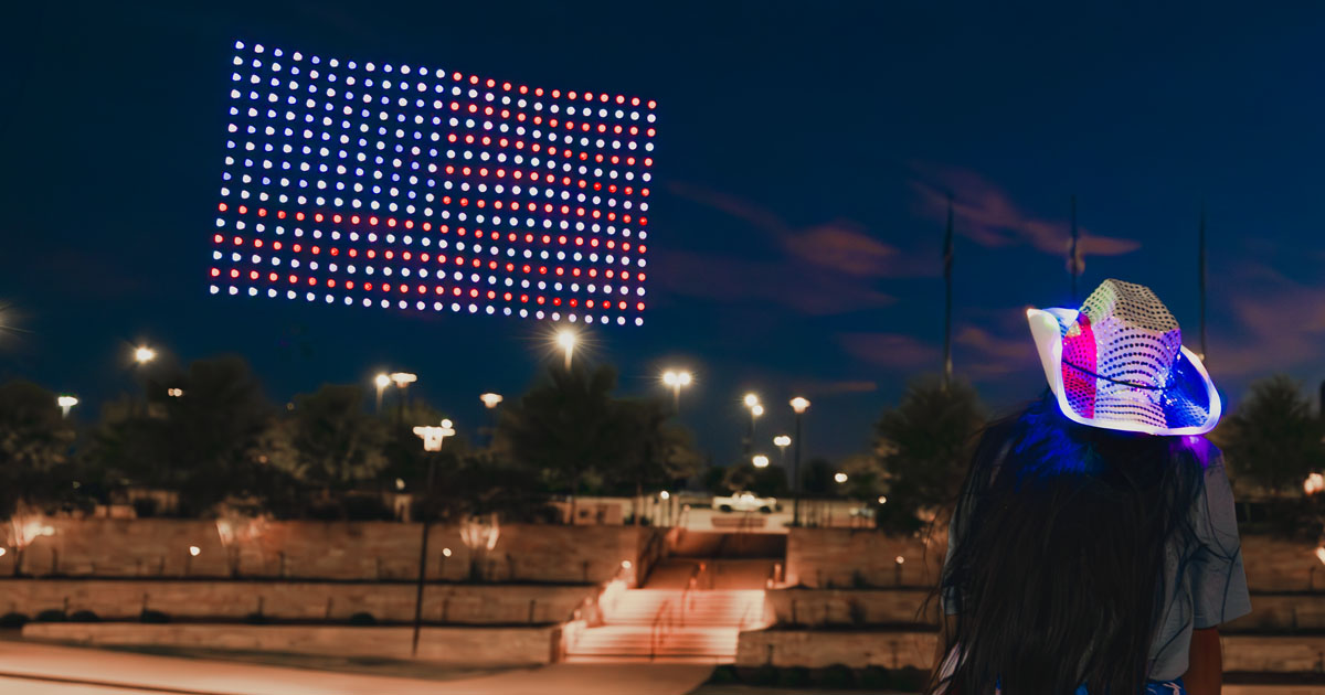 Texas Veterans Honored in Arlington Drone Show for Veteran’s Day