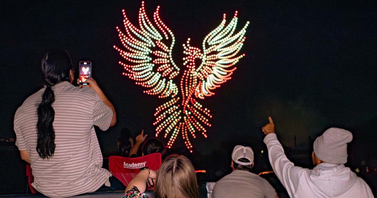 Guinness World Record Pyro Drone Show Flies Over Mansfield, Texas
