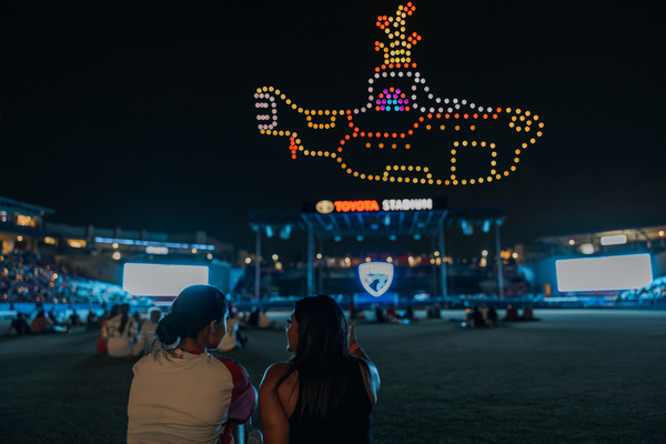 70’s Drone Show Over Toyota Stadium at FC Dallas’ “Y’all Means All” Night