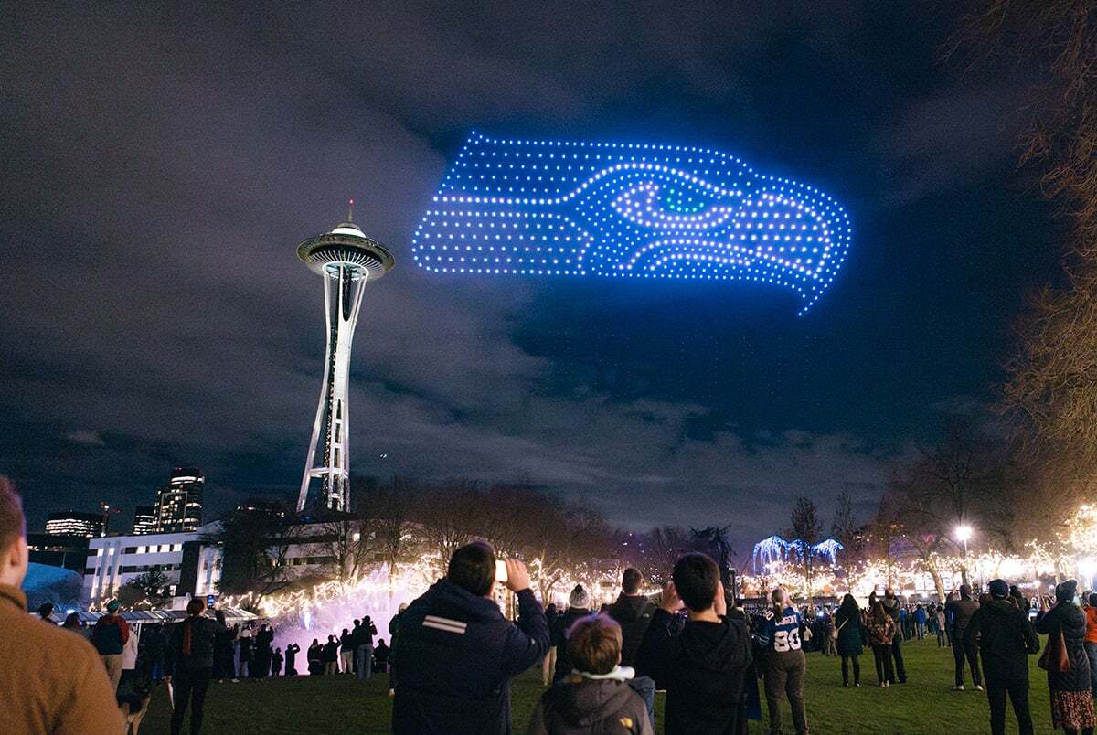 Seattle Seahawks drone light show