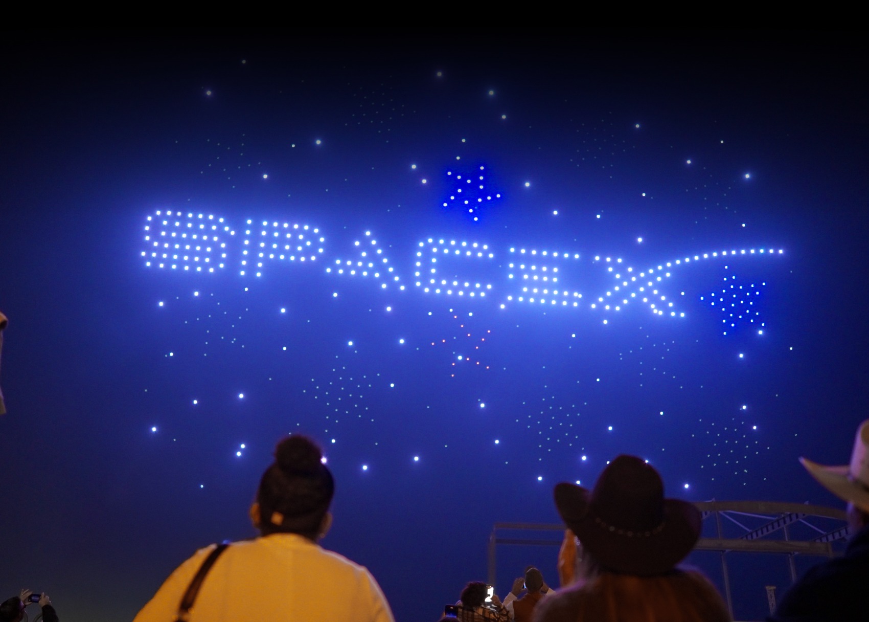 Sky Elements crew preparing drones before a show in Dallas