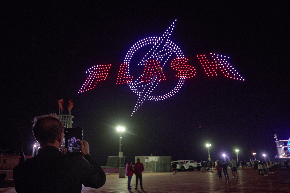 drone-show-promoting-the-flash-movie-los-angeles-california