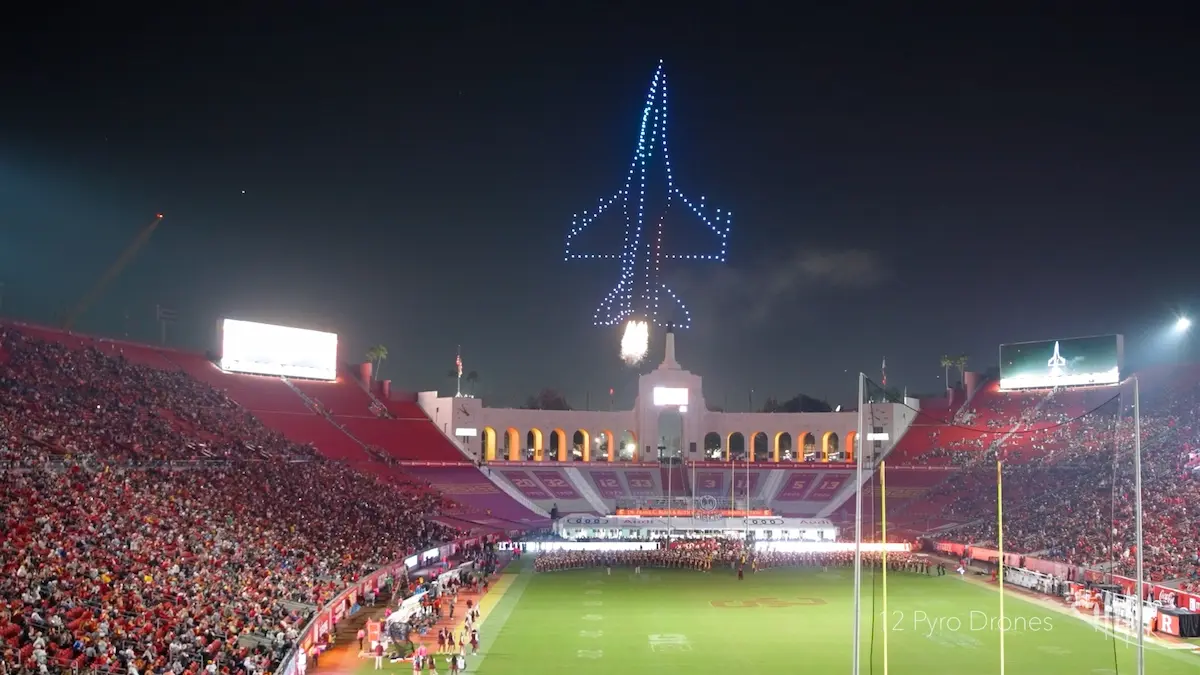 USC Trojans drone light show
