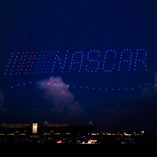 Nascar logo made with drones TMS