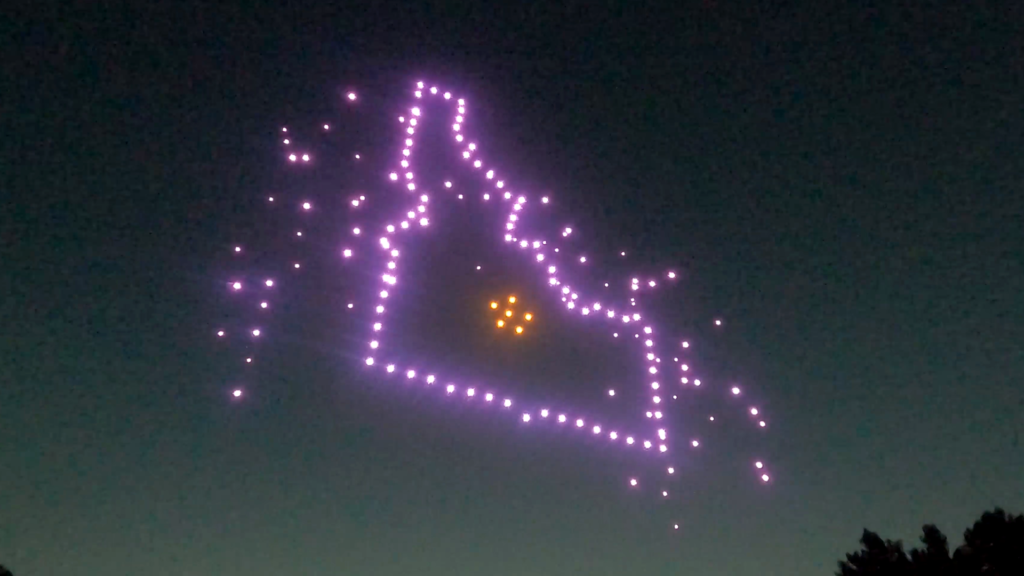 Idaho State Outline made with light drones