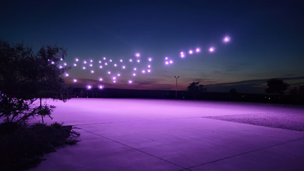 Drone Lights at night Miami, Florida