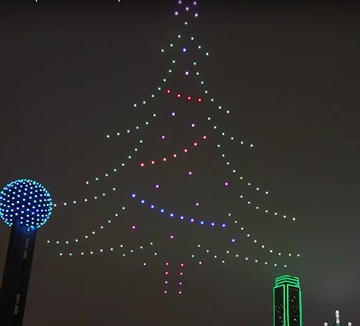 Christmas Tree Drone Light Show in Dallas