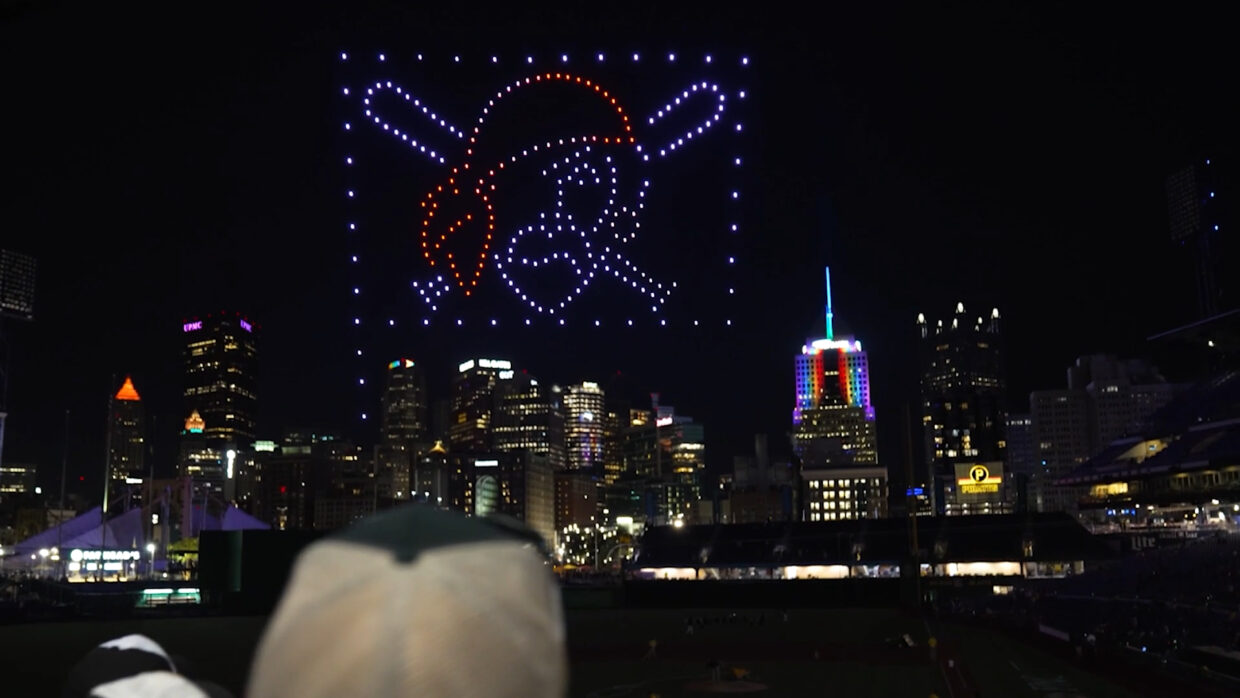 Drone Light show over Allegheny River