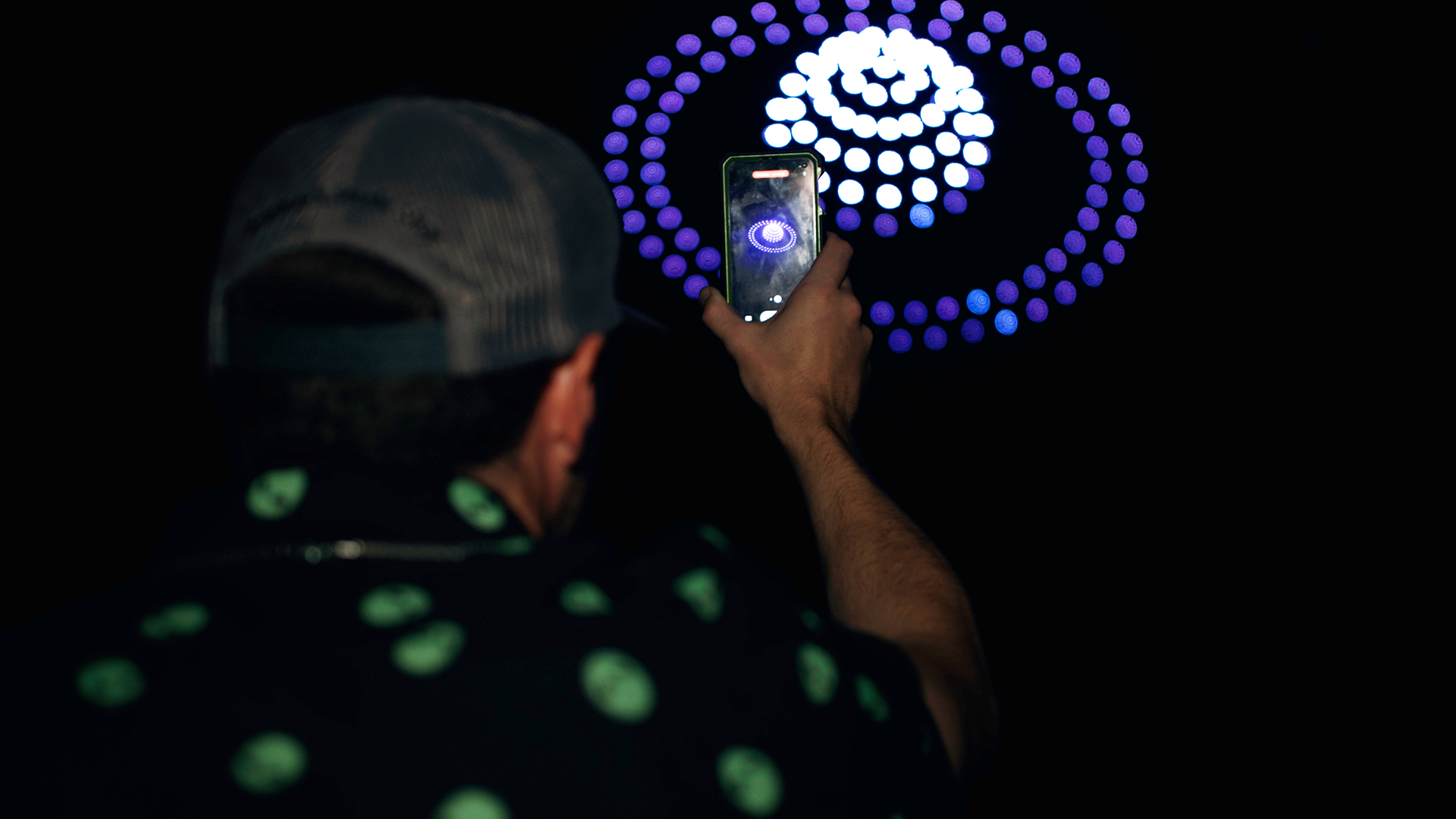 Planets made of light show drones