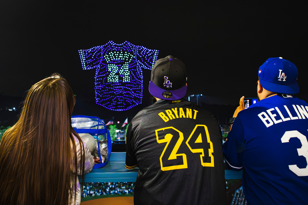 Kobe drone show flown over Dodger Stadium for Lakers Night