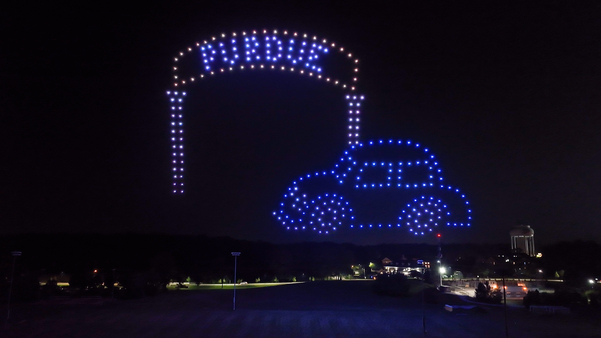Purdue Archway created with 200 drones