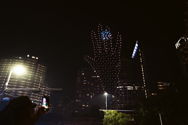 Put a ring on it drone show over Houston Texas