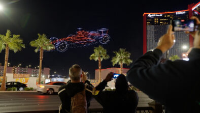 F1 drone show over Las Vegas Blvd.
