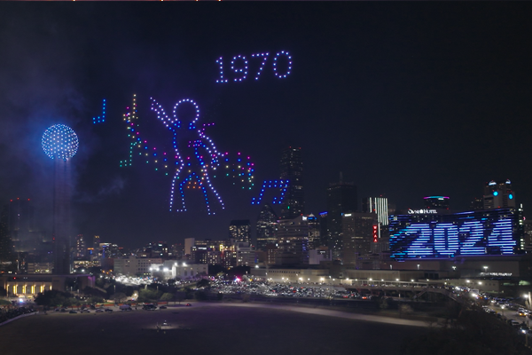 Drone show for New Year's in Dallas