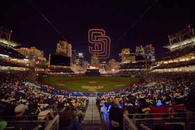 San Diego Padres logo in drones