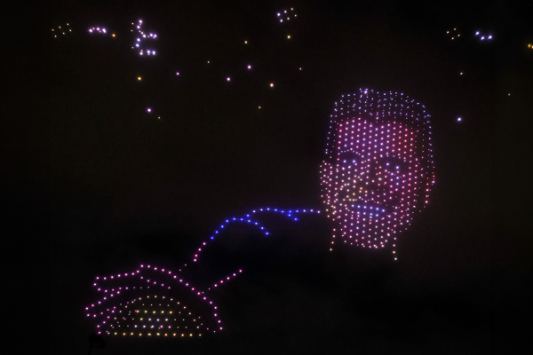 Simon Cowell drone light show