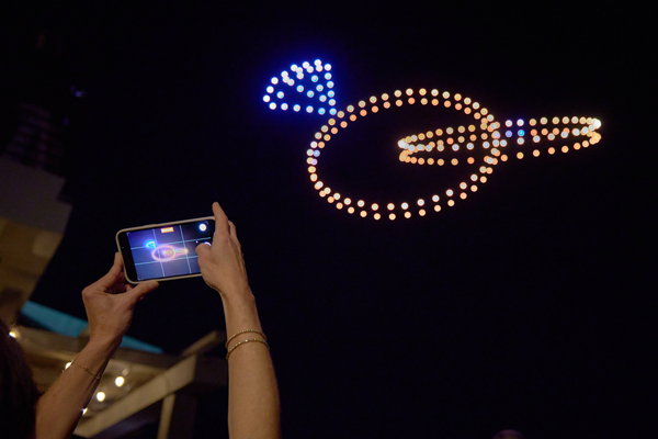 wedding drone show over in Southern California