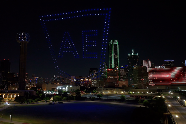 Drone show in Dallas for simultaneous activation