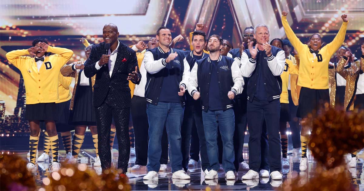 Sky Elements drone group on stage at America's Got Talent