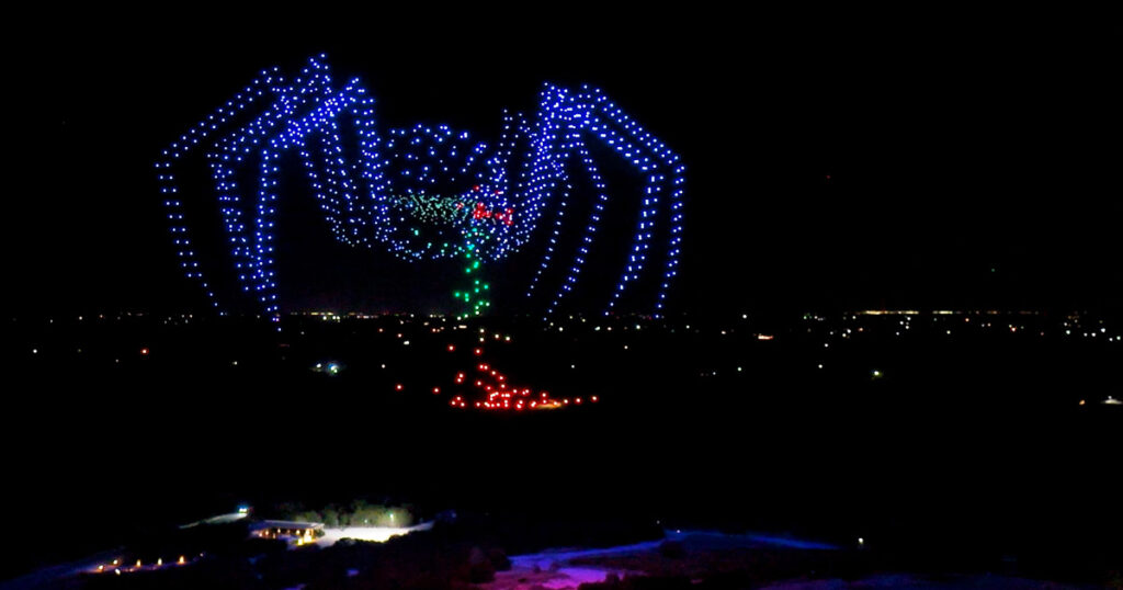 Spider drone light show