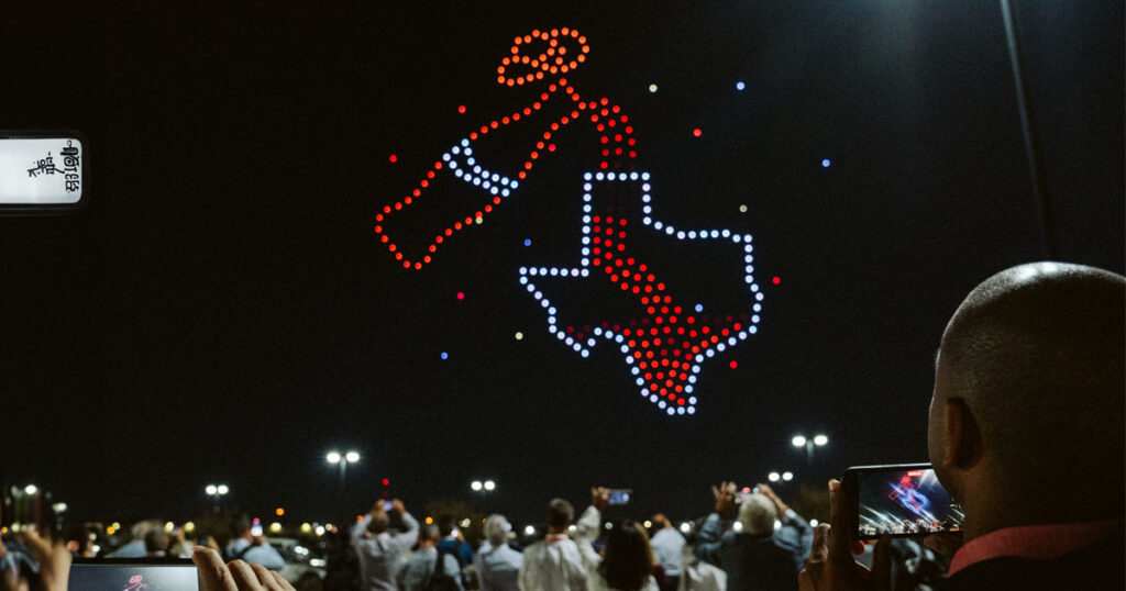 Texas State Fair drone show over Dallas, Texas