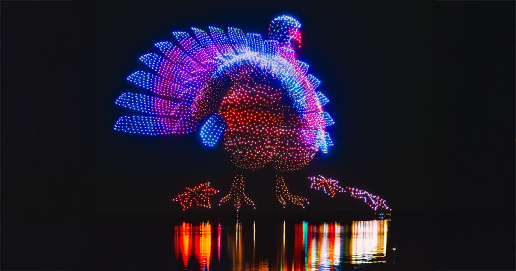 Thanksgiving drone light show